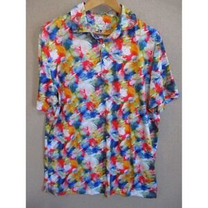 Taylor Bird Bright Brush Stroke Golf Polo Size Large